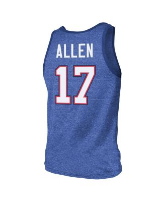 Men's Josh Allen Royal Buffalo Bills Tri-Blend Player Name Number Tank Top