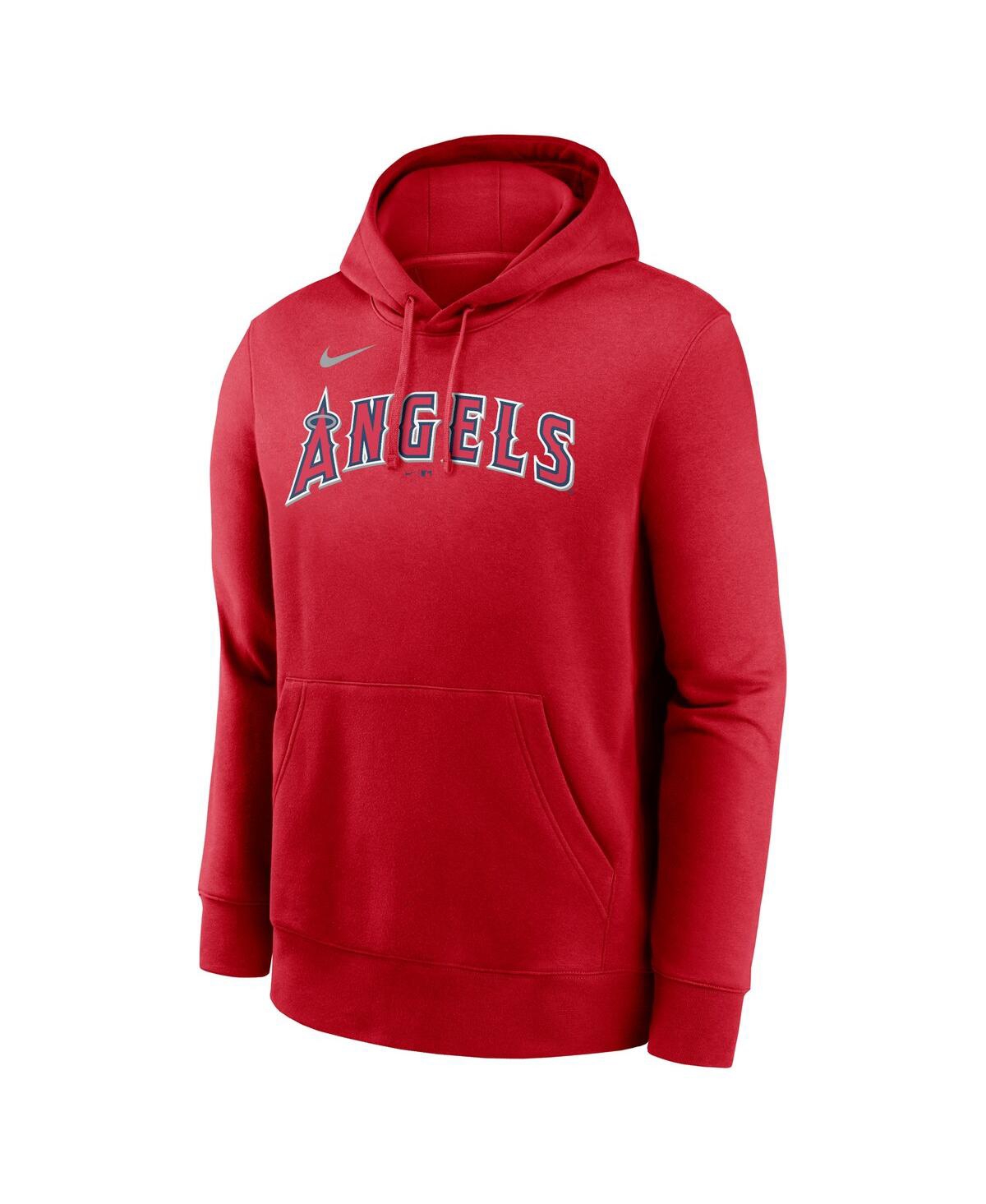 Nike Men's Mike Trout Red Los Angeles Angels Player Name Number Club Pullover Hoodie In Red