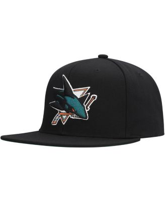 Men's Black San Jose Sharks Core Top Spot Snapback Hat
