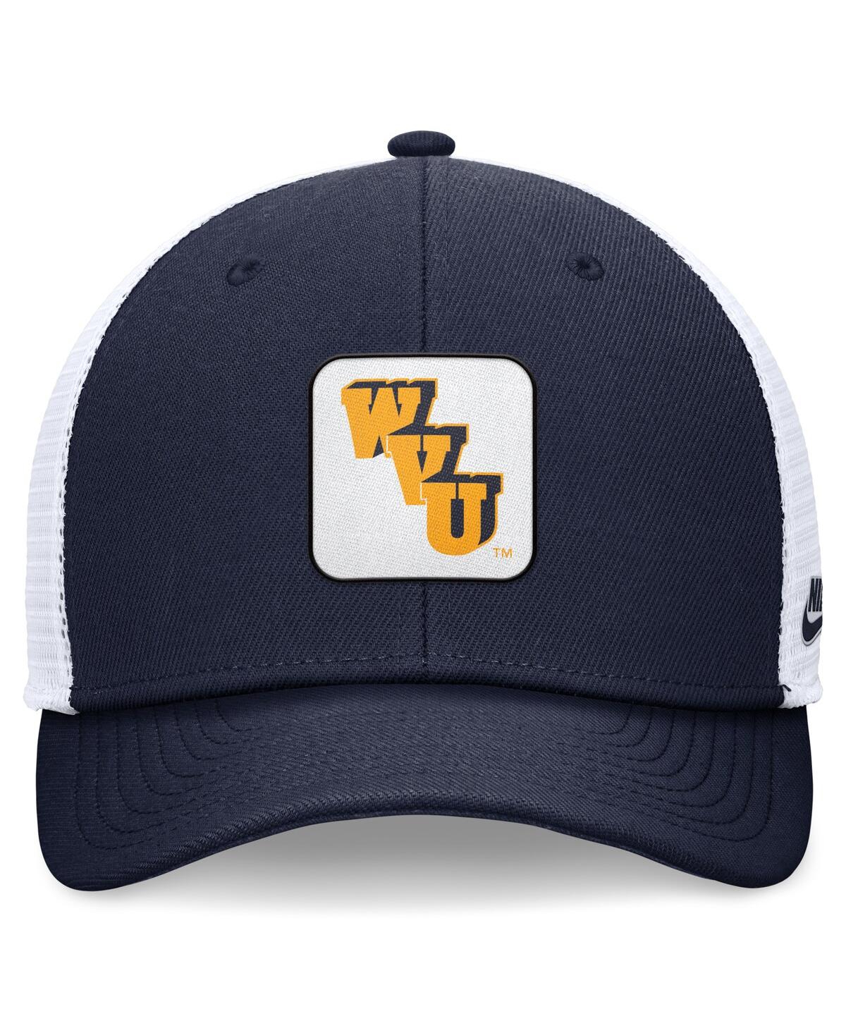 Nike Men'sWhite West Virginia Mountaineers Legacy Rise Mascot Trucker Adjustable - Navy, White