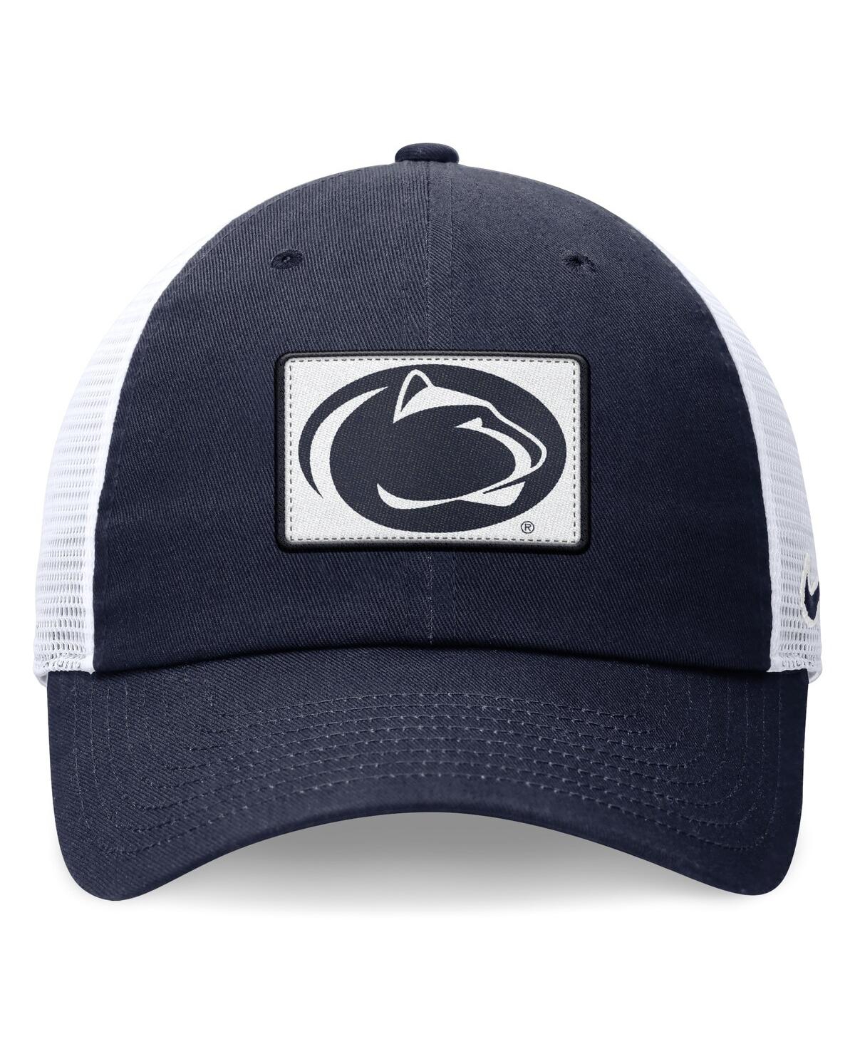 Nike Men'sWhite Penn State Nittany Lions Primetime Club Trucker Adjustable Hat - Navy, White