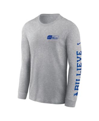 Men's Heather Gray Buffalo Bills All Out Long Sleeve T-Shirt