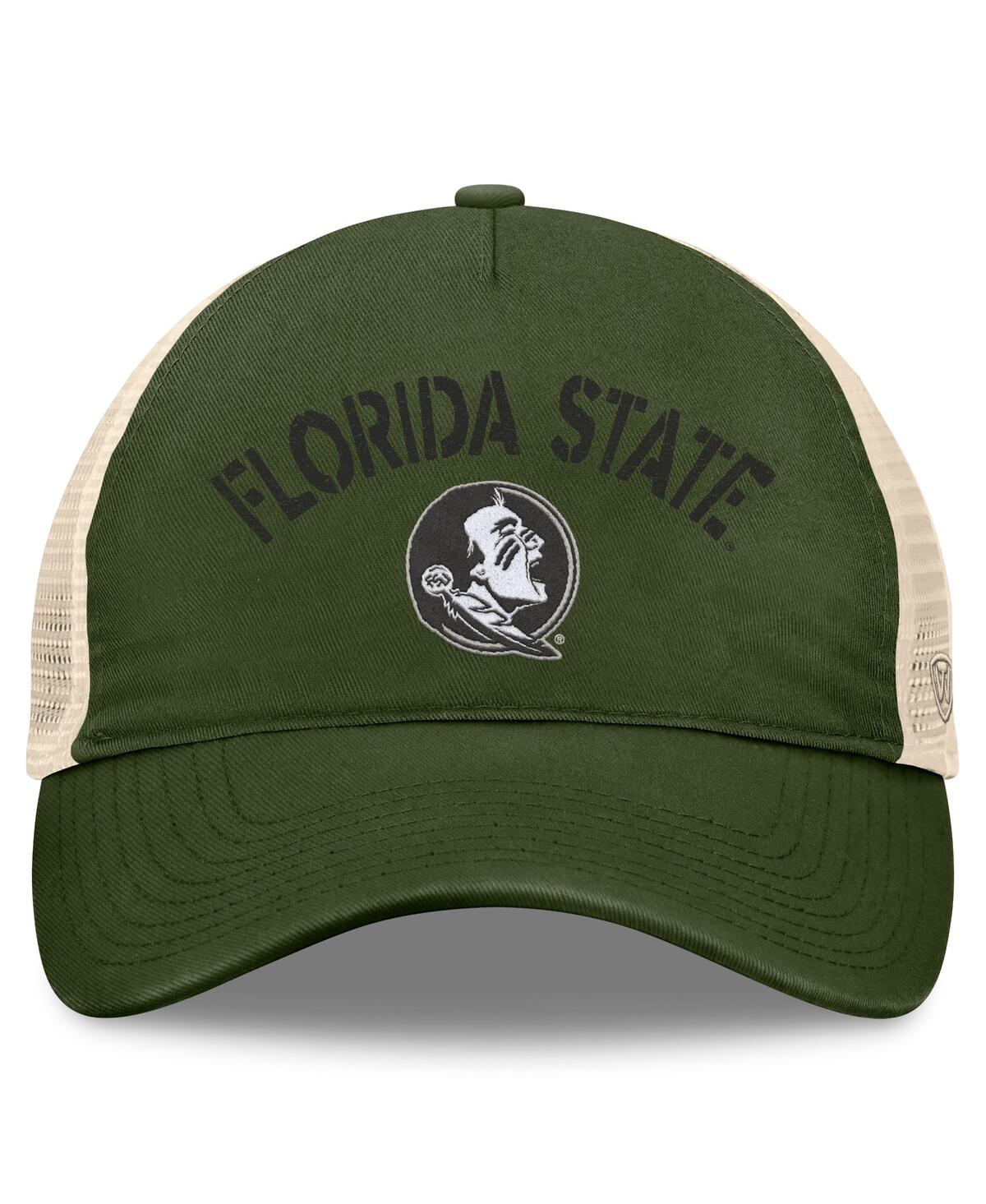 Top Of The World Men's Hunter Green Florida State Seminoles Oht Military Appreciation Glory Trucker Adjustable Hat In Hunter Green