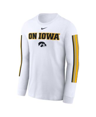 Men's White Iowa Hawkeyes Local Spirit Slogan Long Sleeve T-Shirt