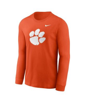 Men's Orange Clemson Tigers Primary Logo Long Sleeve T-Shirt