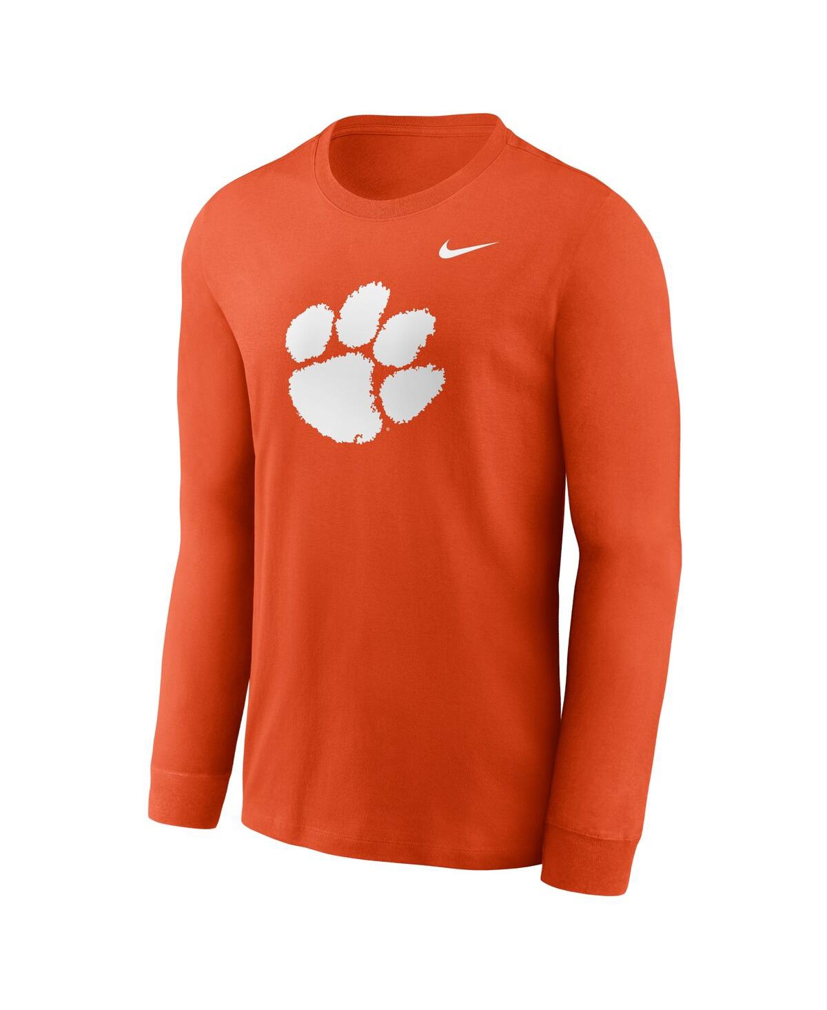 Nike Men'sClemson Tigers Primary Logo Long Sleeve T-Shirt - Orange