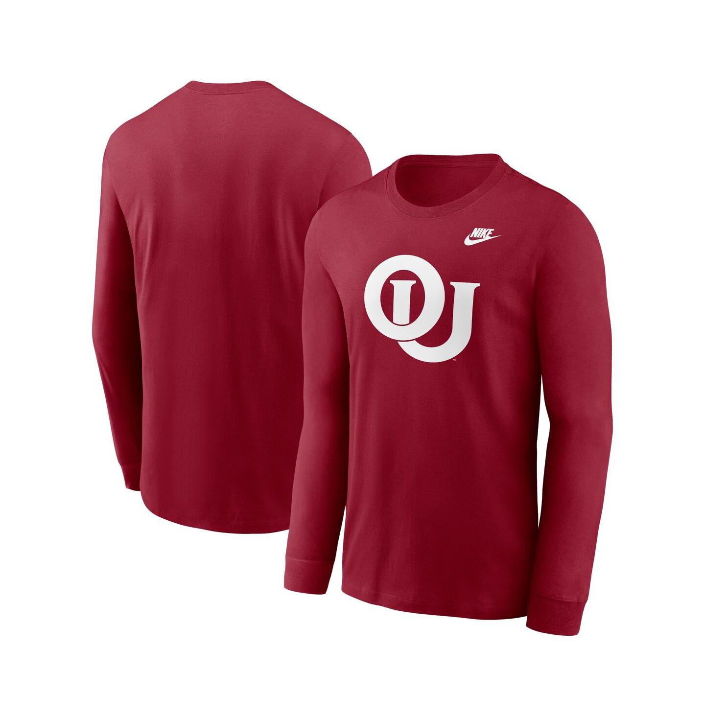 Мужская футболка Nike Crimson Oklahoma Sooners Legacy Primary Logo Long Sleeve — фото 1