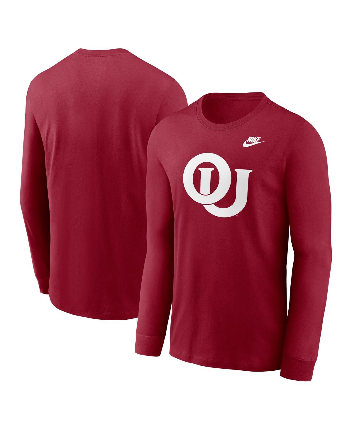 Nike Men's Crimson Oklahoma Sooners Legacy Primary Logo Long Sleeve T-shirt In Crimson