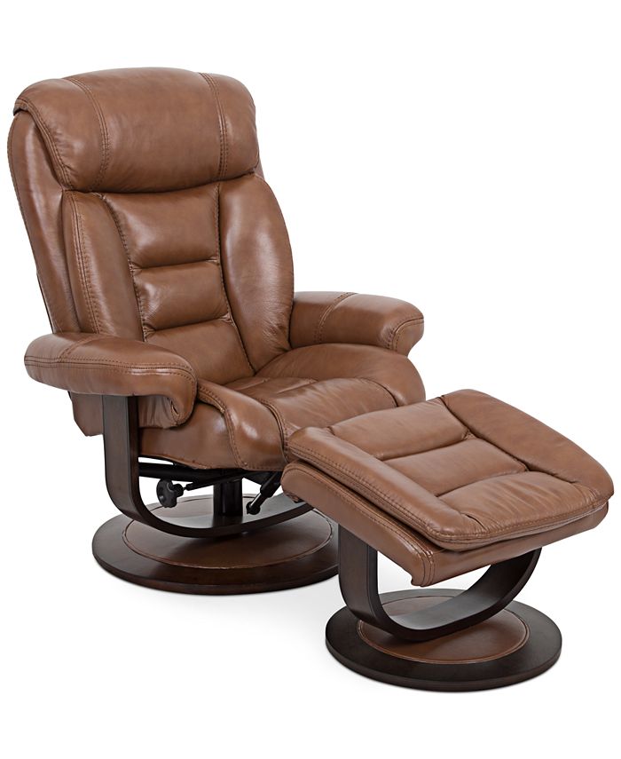 Furniture CLOSEOUT Eve Leather Recliner with Ottoman Macy s