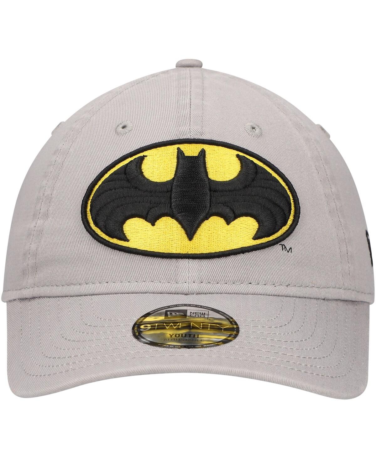 New Era Big Boys And Girls Gray Batman 9twenty Adjustable Hat In Gray