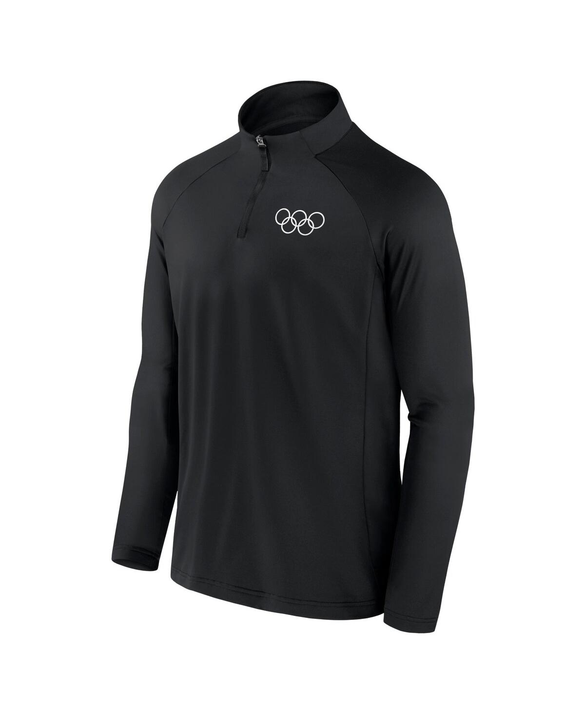 Fanatics Men's Black Olympic Games Union Bar Raglan Quarter-zip Top In Black