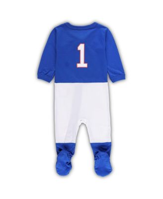 Baby Boys and Girls Royal Florida Gators 1 Football Uniform Full-Zip Footed Jumper