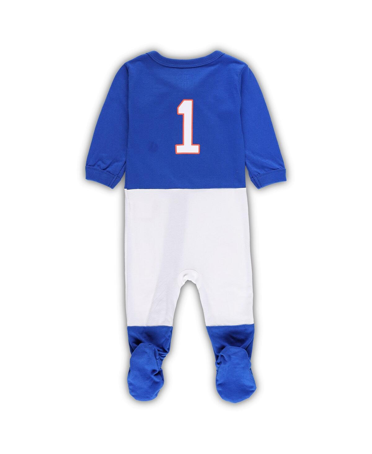 Wes & Willy Baby Boys And Girls Royal Florida Gators 1 Football Uniform Full-zip Footed Jumper In Royal