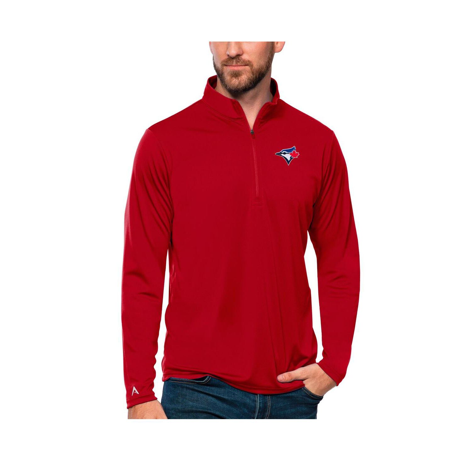 Men's Red Toronto Blue Jays Tribute Quarter-Zip Pullover Top