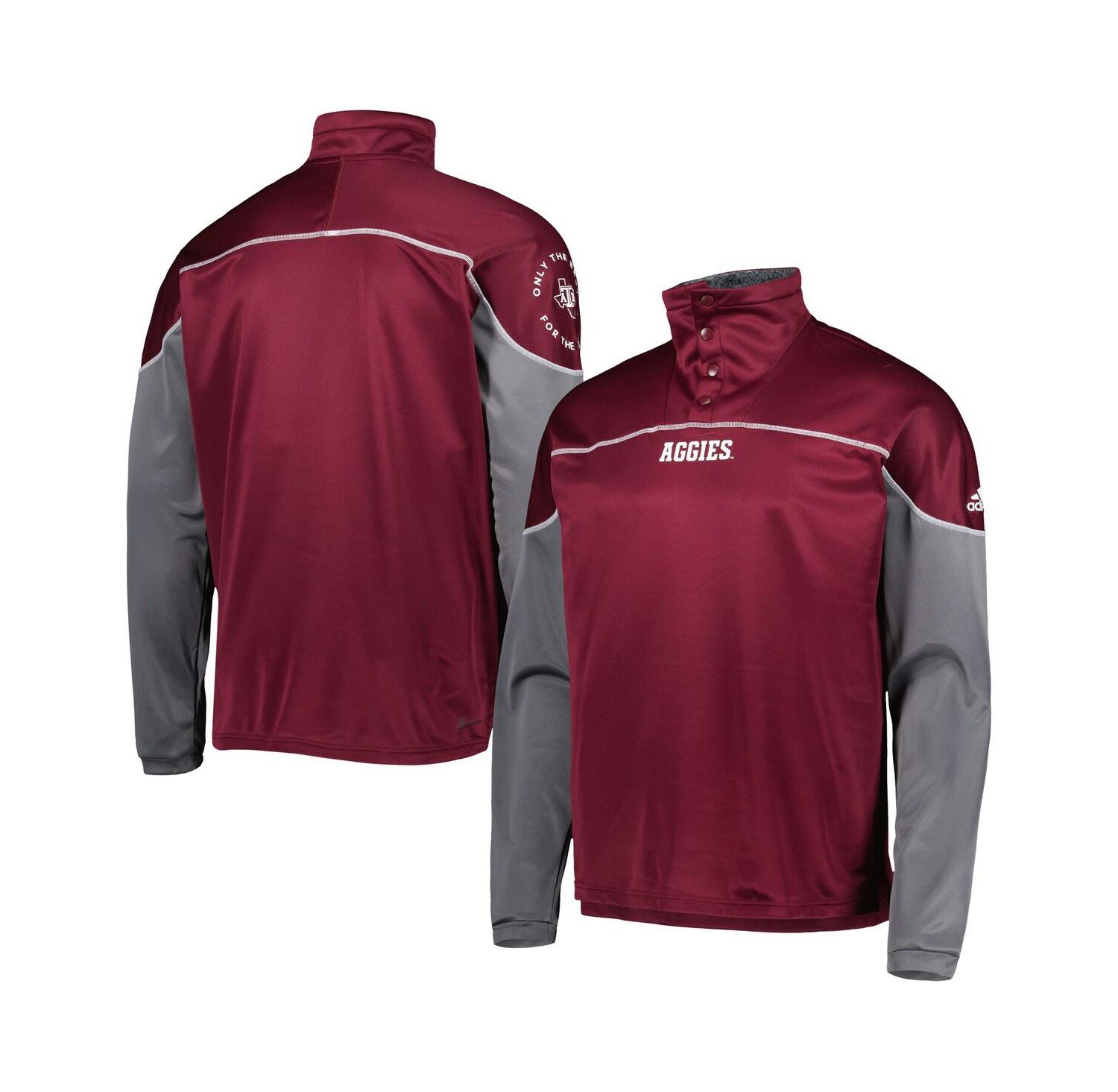 Men's Maroon Texas A&M Aggies AEROREADY Knit Quarter-Snap Jacket