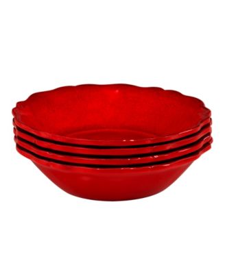 Red Crackle All Purpose Bowls, Set of 4