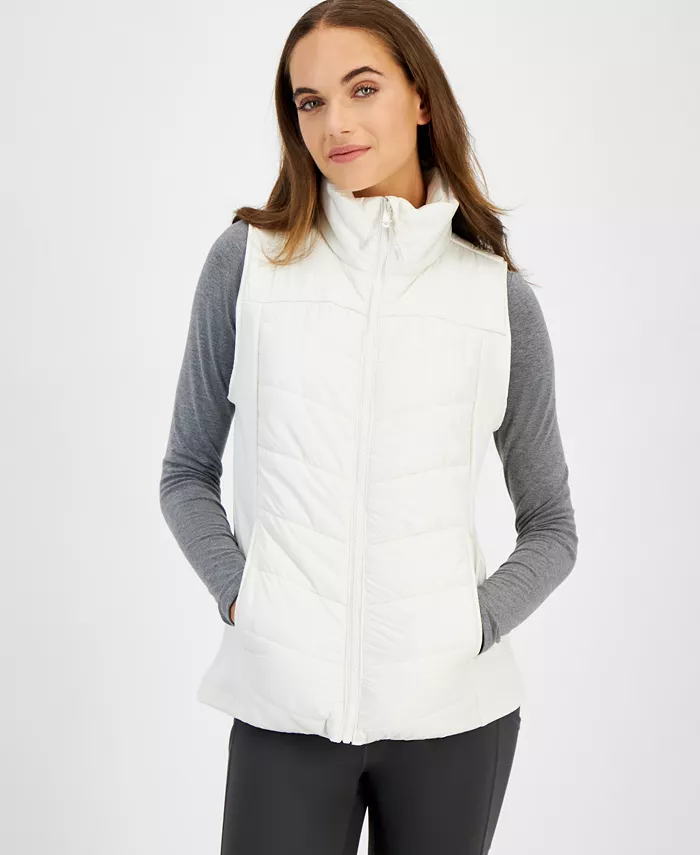 Women's Sleeveless Zip-Front Puffer Vest