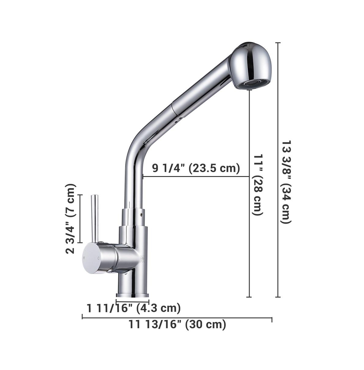 Yescom Stainless Steel Kitchen Sink Faucet Pull Out Dual Function Mixer Taps 1 Handle Long Neck