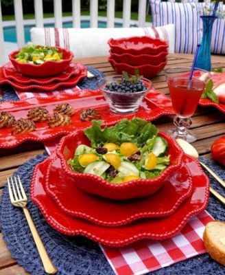 Perlette Red Dinner Plates, Set of 4