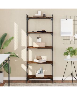 Bookcase 5-Tier Smoked Oak 23.6"x11.8"x60.6" Engineered Wood