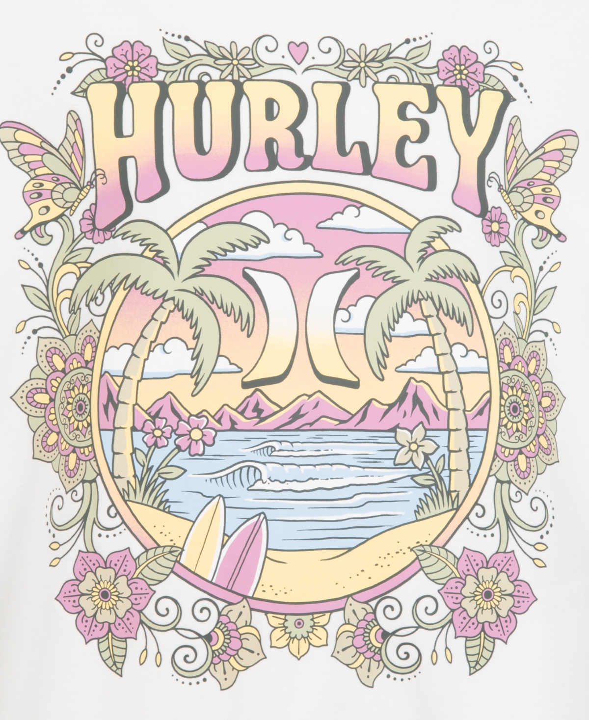 Hurley Big Girls Graphic Boyfriend Crewneck Sweatshirt