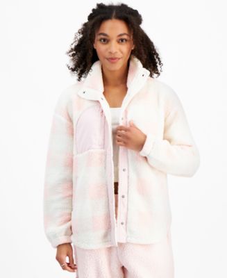 Hippie Rose Juniors' Snowflake Sherpa Snap-Front Jacket & Sherpa