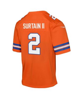 Big Boys and Girls Patrick Surtain II Denver Broncos Mile High Collection 1977 Throwback Game Jersey