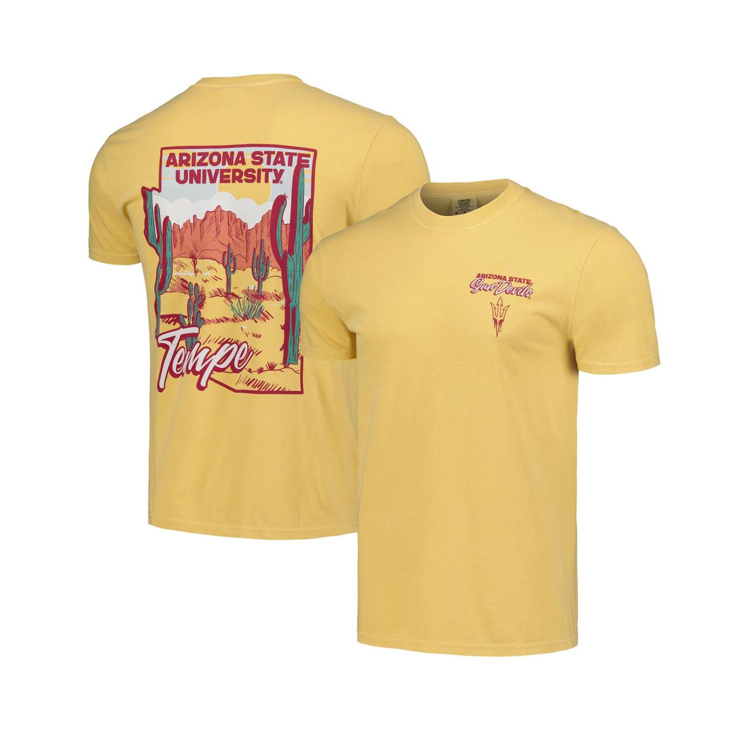 Men's and Women's Gold Arizona State Sun Devils Hyper Local Cactus State T-Shirt