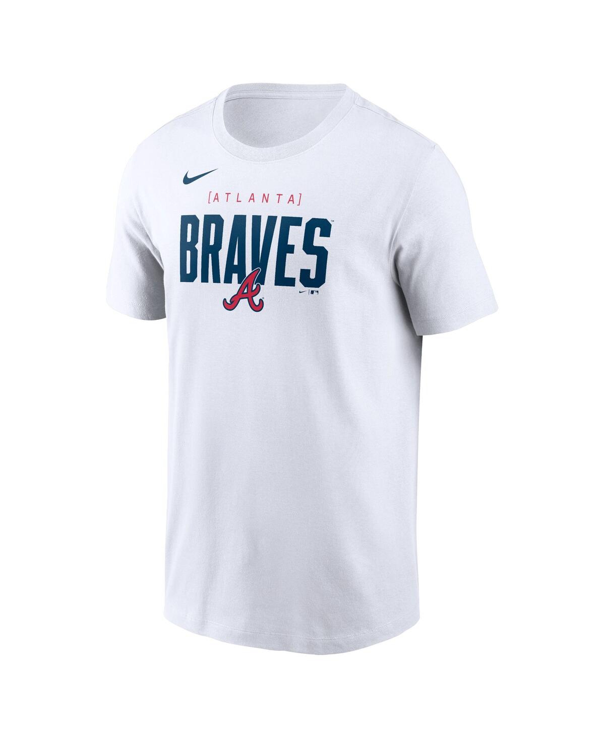 Nike Men'sAtlanta Braves Home Team Bracket Stack T-Shirt - White