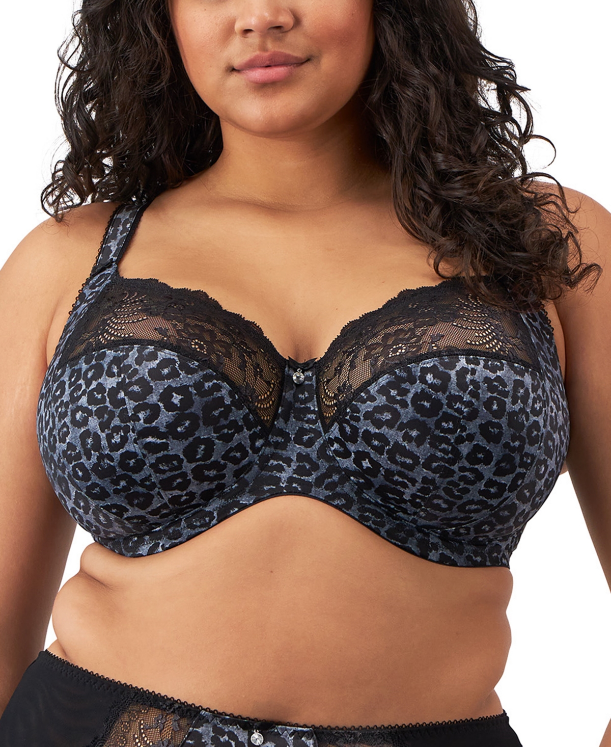 Shop Elomi Full Figure Morgan Banded Underwire Stretch Lace Bra El4110, Online Only In Snow Leopard