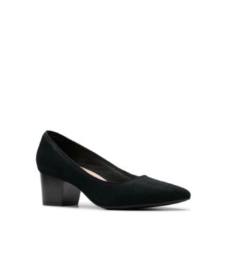 Clarks black suede pumps on sale