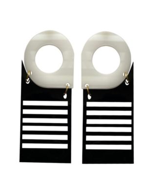 Swanky Designs Set the Bar Drop Earrings - Milky White 45$