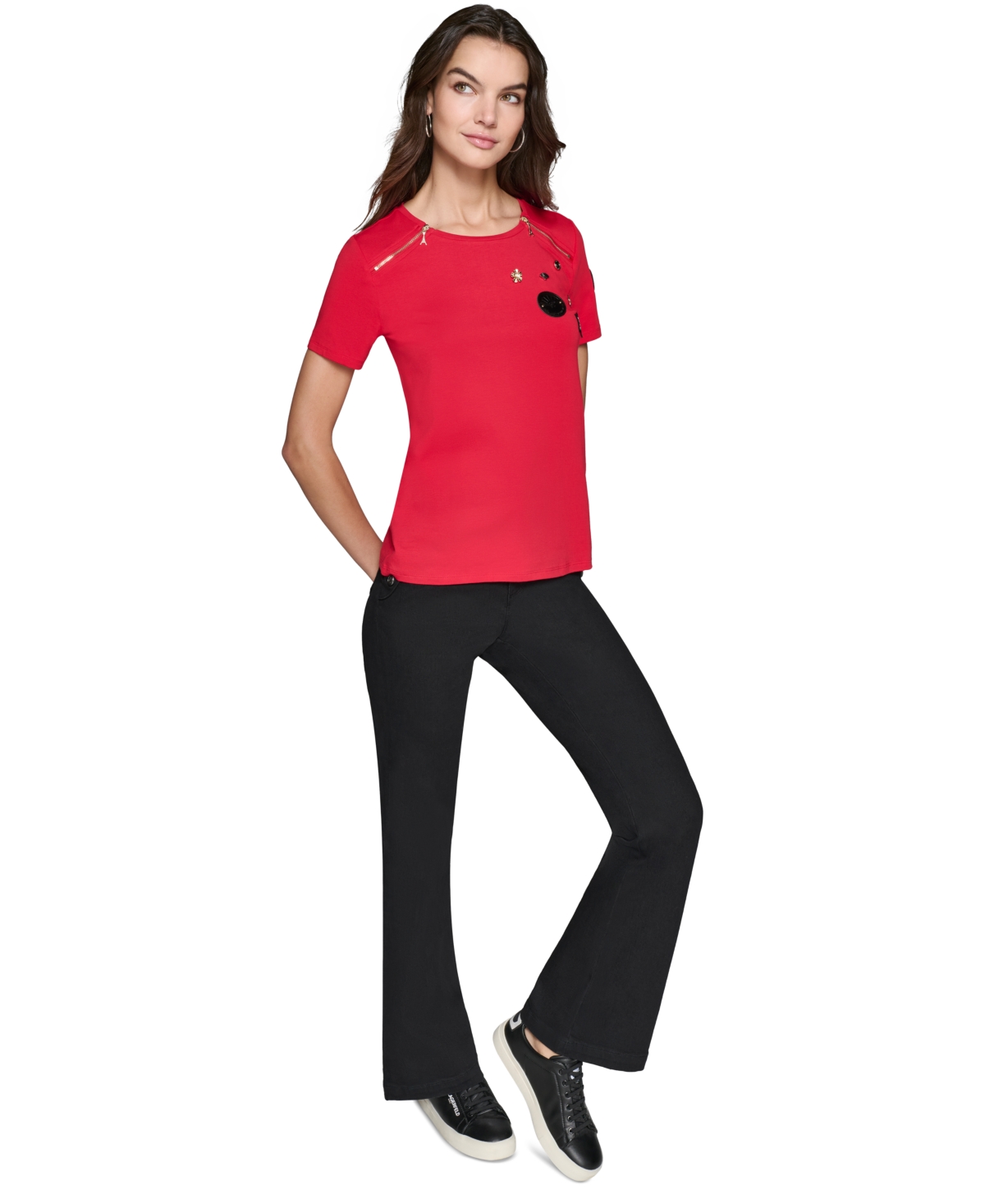 Karl Lagerfeld Paris Women's Embellished T-Shirt