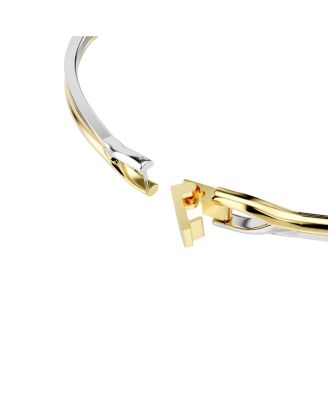 Hyperbola Round Cut, White, Mixed Metal Finish Choker