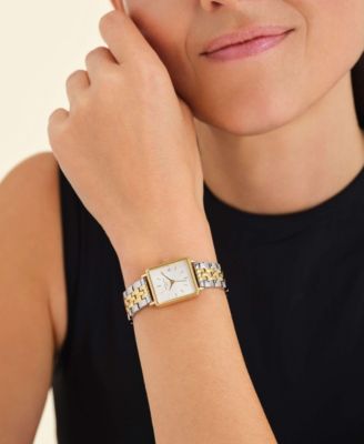 Boxy Women's Two Tone Stainless Steel Bracelet Watch 28mm