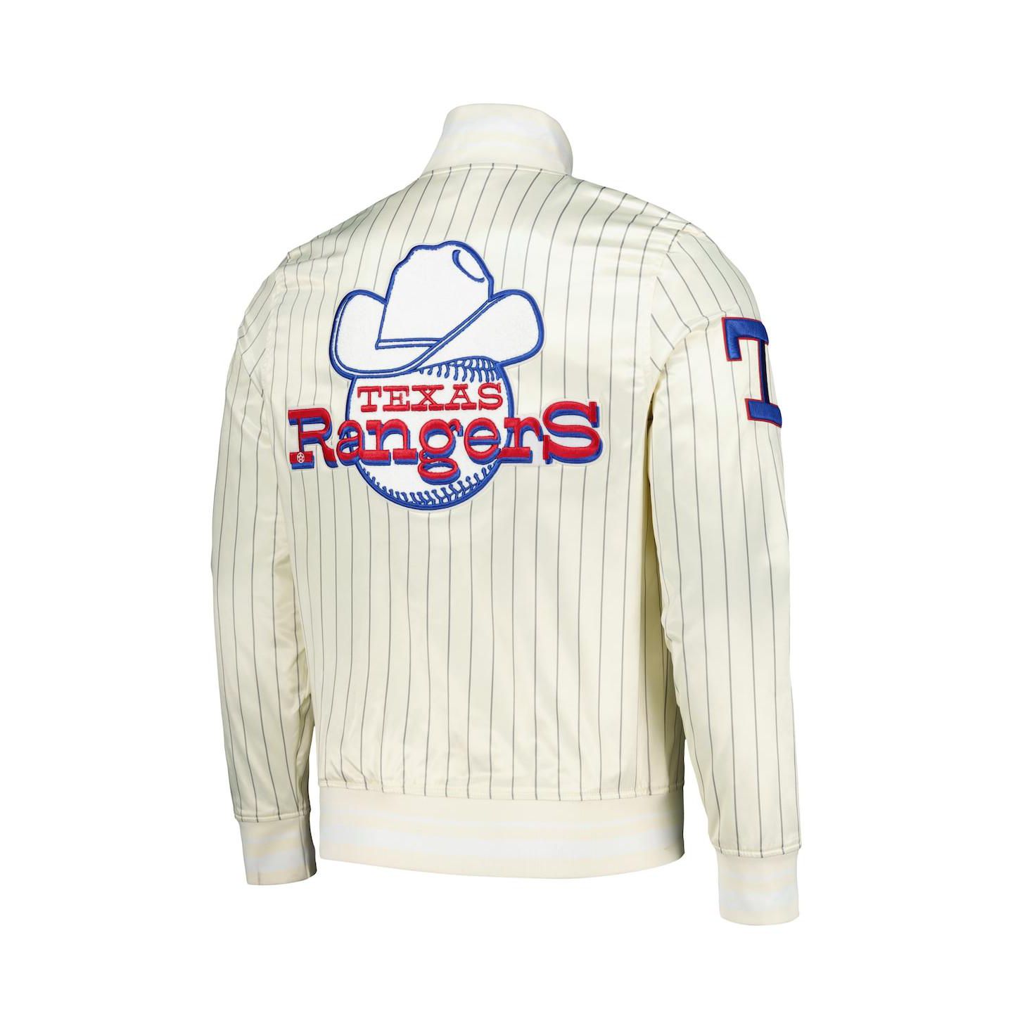 Мужская куртка Pro Standard Cream Texas Rangers Cooperstown Collection Pinstripe Retro Classic Satin Full-Snap — фото 3