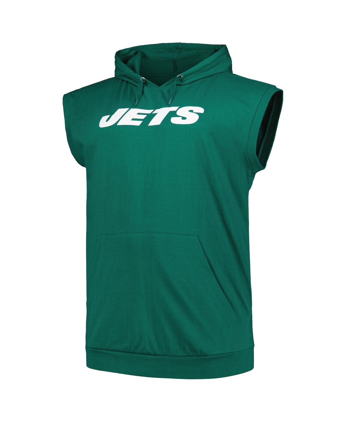 Fanatics Men's Green New York Jets Big Tall Muscle Hoodie Sleeveless T-shirt In Green