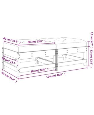 Garden Footstool White, Anthracite