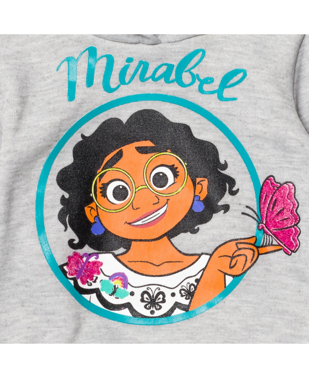 Disney Little Girls Encanto Mirabel Fashion Pullover Fleece Hoodie Legging to -/ gray