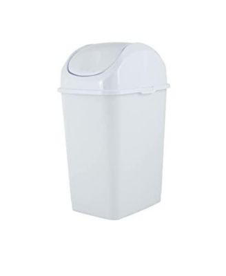 Small 2.5 Gallon Plastic Trash Can with Swing Top Lid