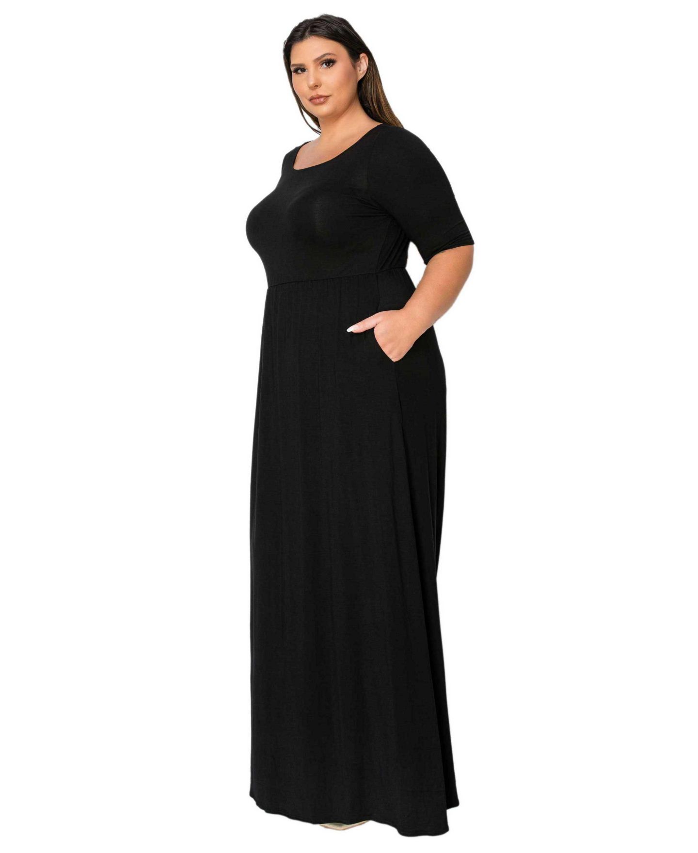 Женское платье L I V D Plus Size Eva Pocket Maxi, цвет: Чёрный — фото 2