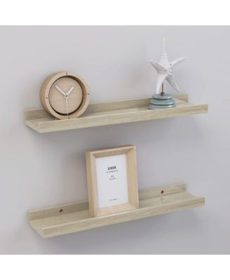 Wall Shelf Set of 2 Sonoma Oak MDF Medium Wall Shelf