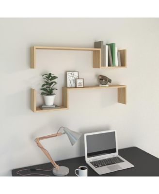Wall Shelves 2 pcs Sonoma Oak 39.4"x5.9"x7.9" Engineered Wood