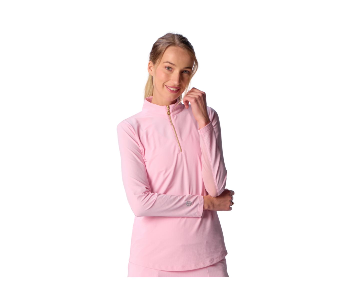 Женский топ G Lifestyle Clothing Long Sleeve Mock Neck, цвет: Светлый розовый — фото 1