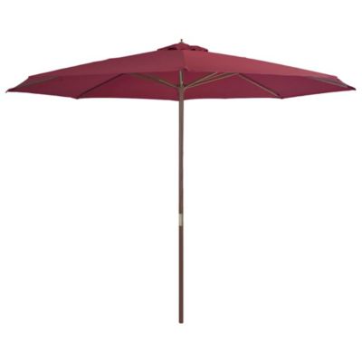 Garden Parasol with Wooden Pole 137.8" Burgundy