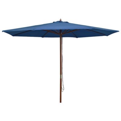 Garden Parasol with Wooden Pole 137.8" Blue