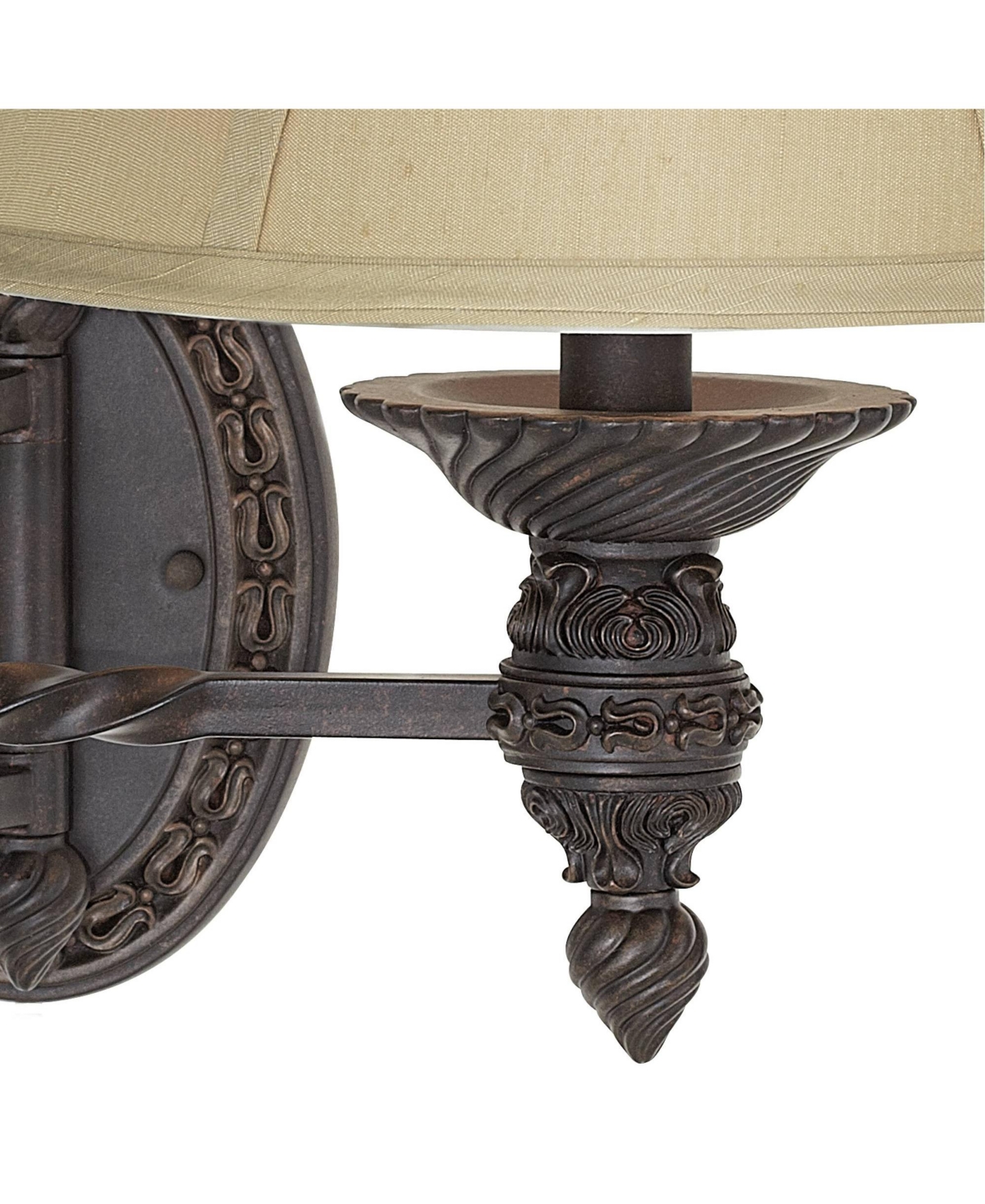 Barnes and Ivy Godia French Country Indoor Swing Arm Wall Lamp Bronze Plug-In Light Fixture Dimmable Beige Softback Bell Shade for Bedroom Bedside Hou
