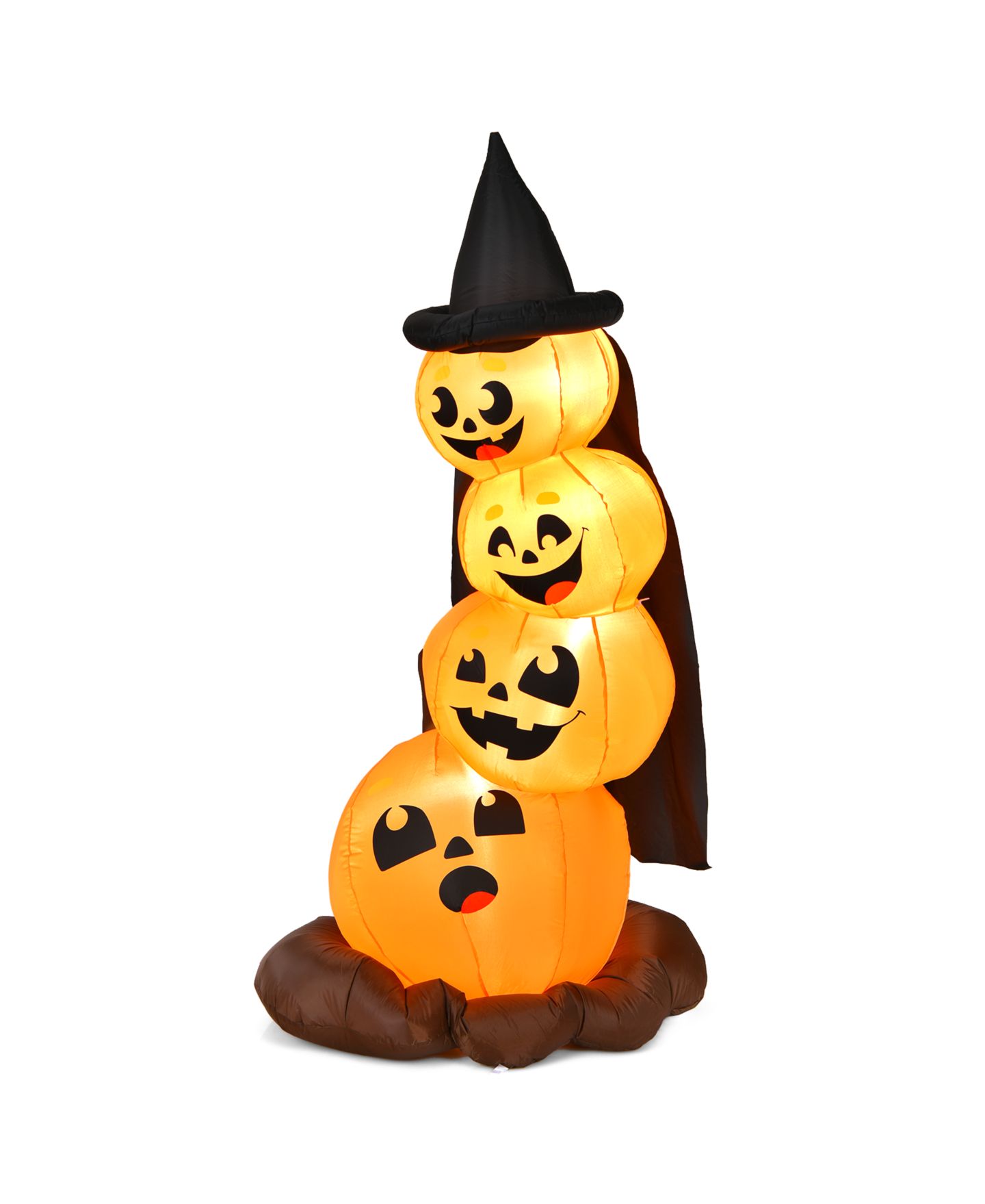 Детские игрушки VEBREDA 7 Feet Halloween Inflatable Pumpkin Combo with Witch's Hat and LED Lights, цвет: Оранжевый — фото 4