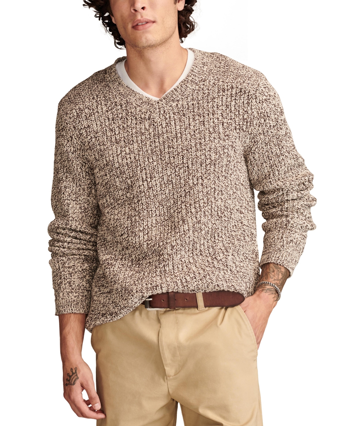 Lucky Brand Men's Easy Marl Pullover Sweater