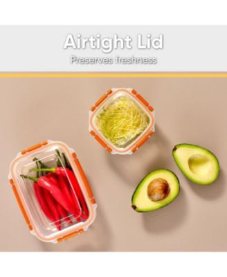 Airtight Food Storage Container with Leakproof Lid, 30 Oz, Orange